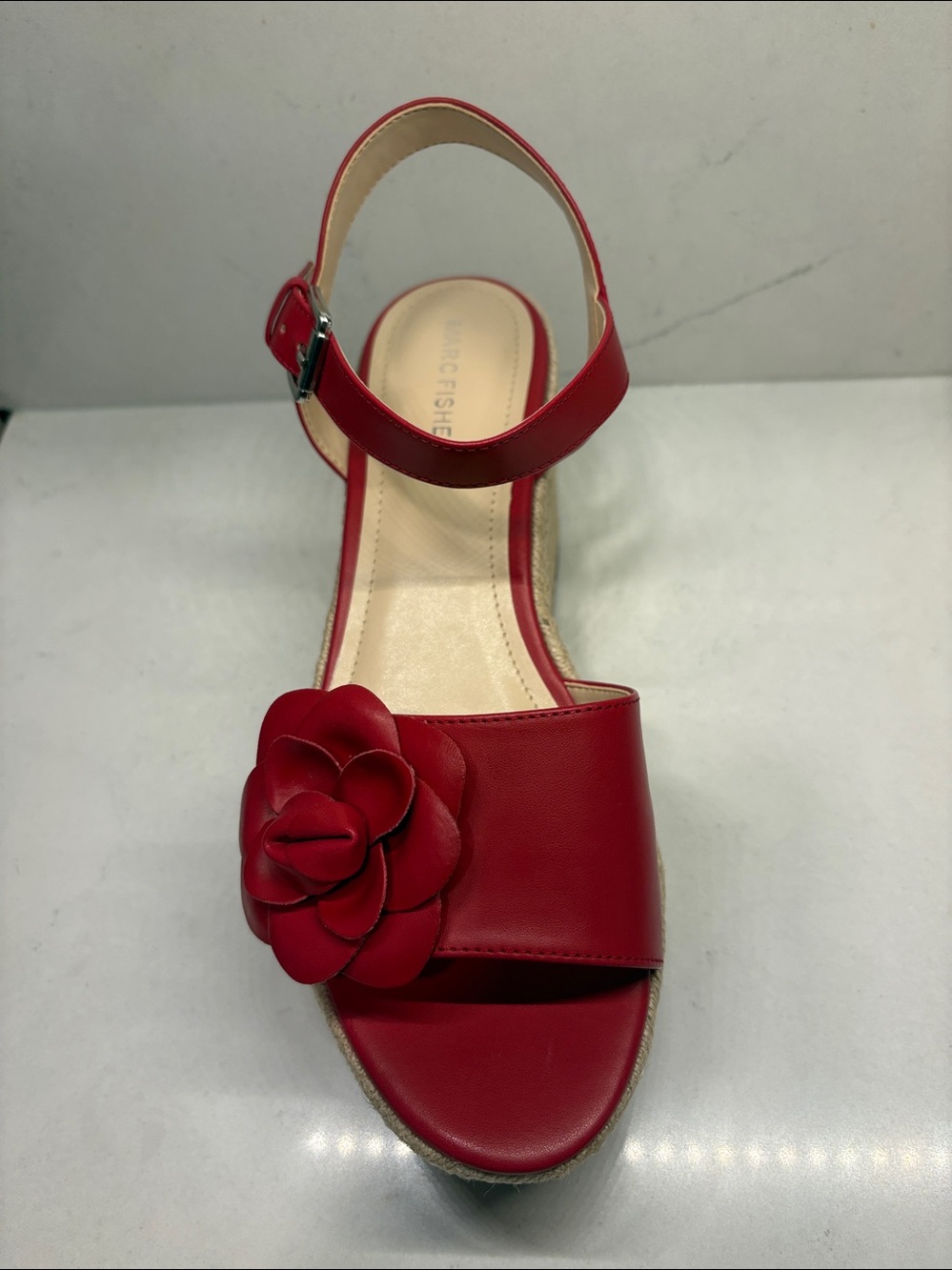 Marc Fisher Women Espadrille Platform Sandals 3D Rose - 10 M - Dark Red - Picture 3 of 7